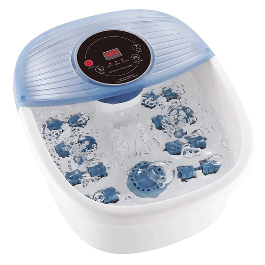 Foot Spa Bath Massager with Heat, Bubble, Vibration with Digital Temperature Control - Blue