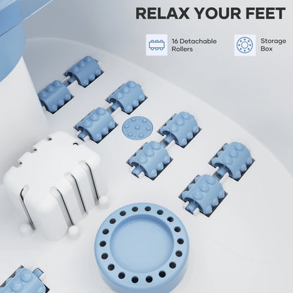 Foot Spa Bath Massager with Heat, Bubble, Vibration with Digital Temperature Control - Blue