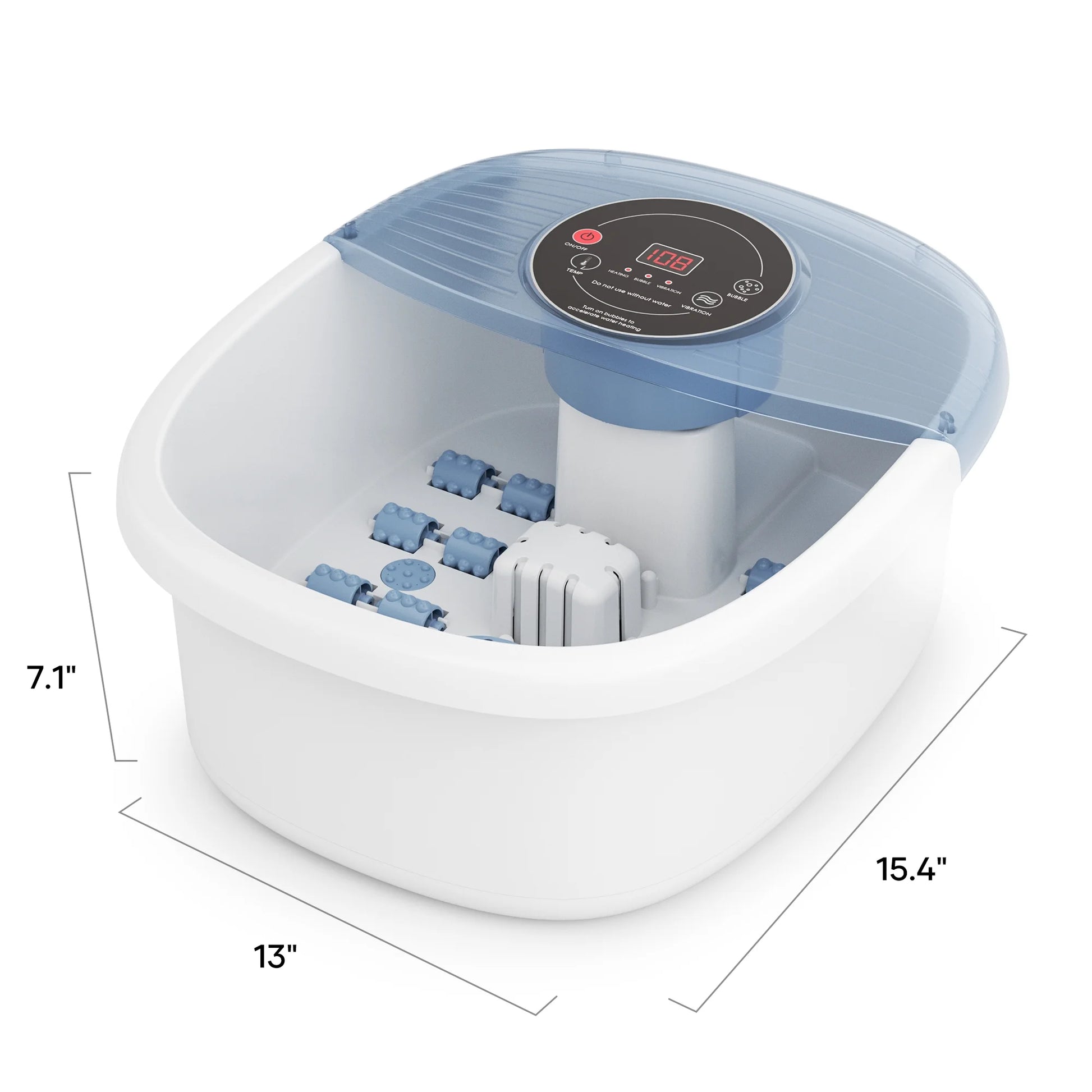 Foot Spa Bath Massager with Heat, Bubble, Vibration with Digital Temperature Control - Blue